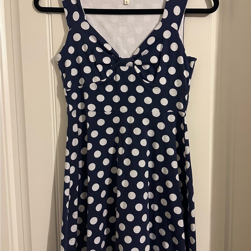 Navy Blue Polka Dot Dress